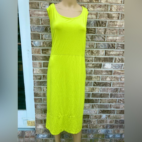 3X Lime Green Casual Summer Midi Dress - Picture 2 of 10